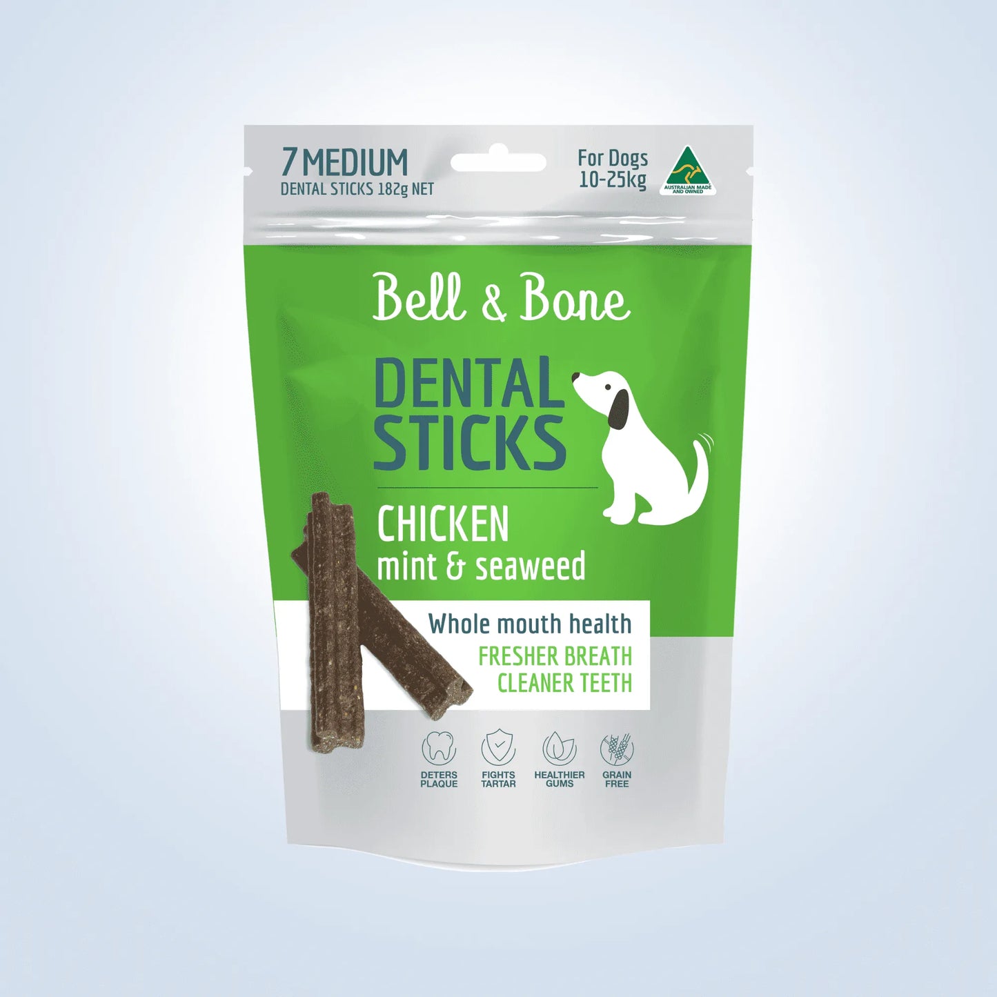 Bell & Bone Dental Sticks Large Chicken, Mint & Seaweed dog treats