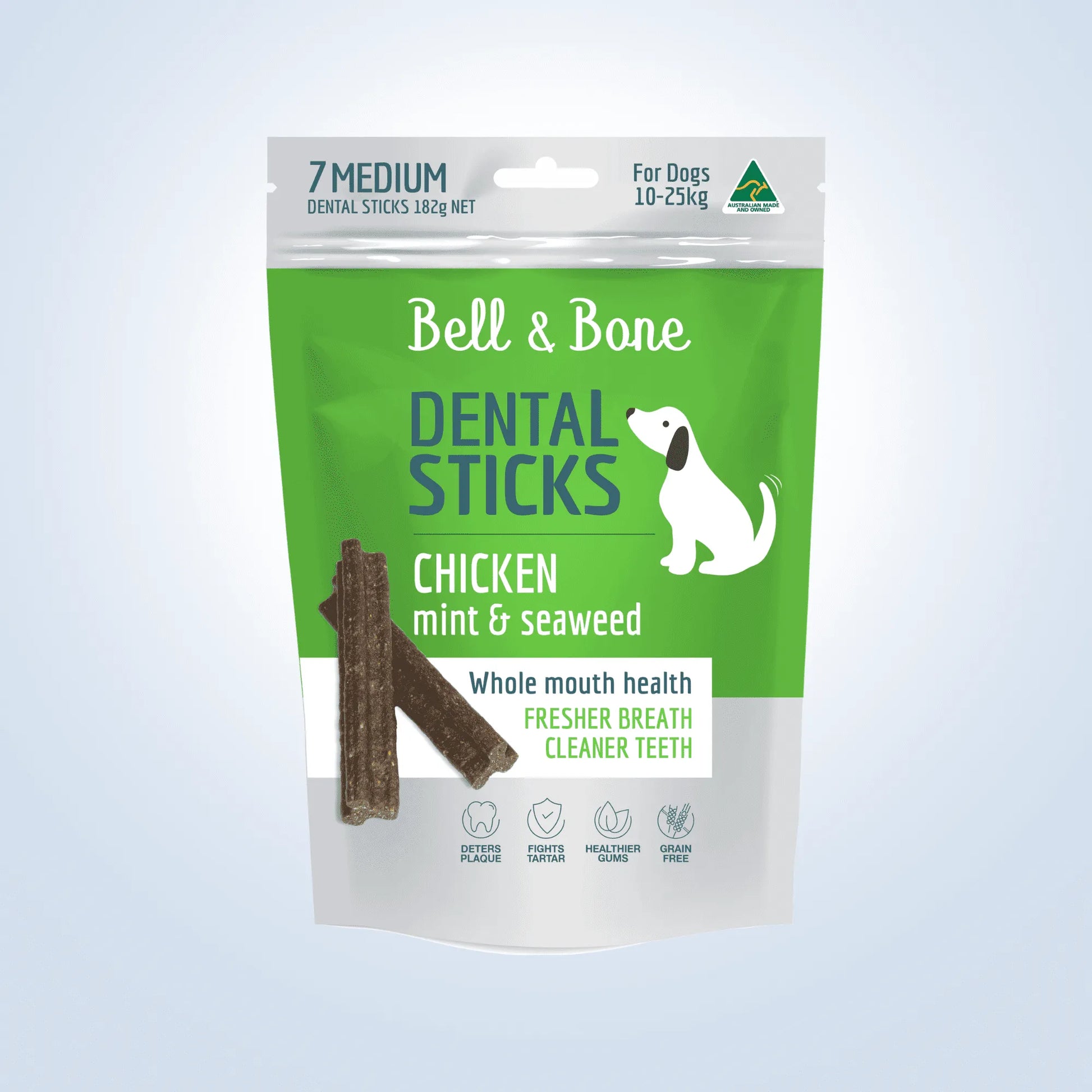 Bell & Bone Dental Sticks Large Chicken, Mint & Seaweed dog treats