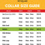 custom pet collar size guide