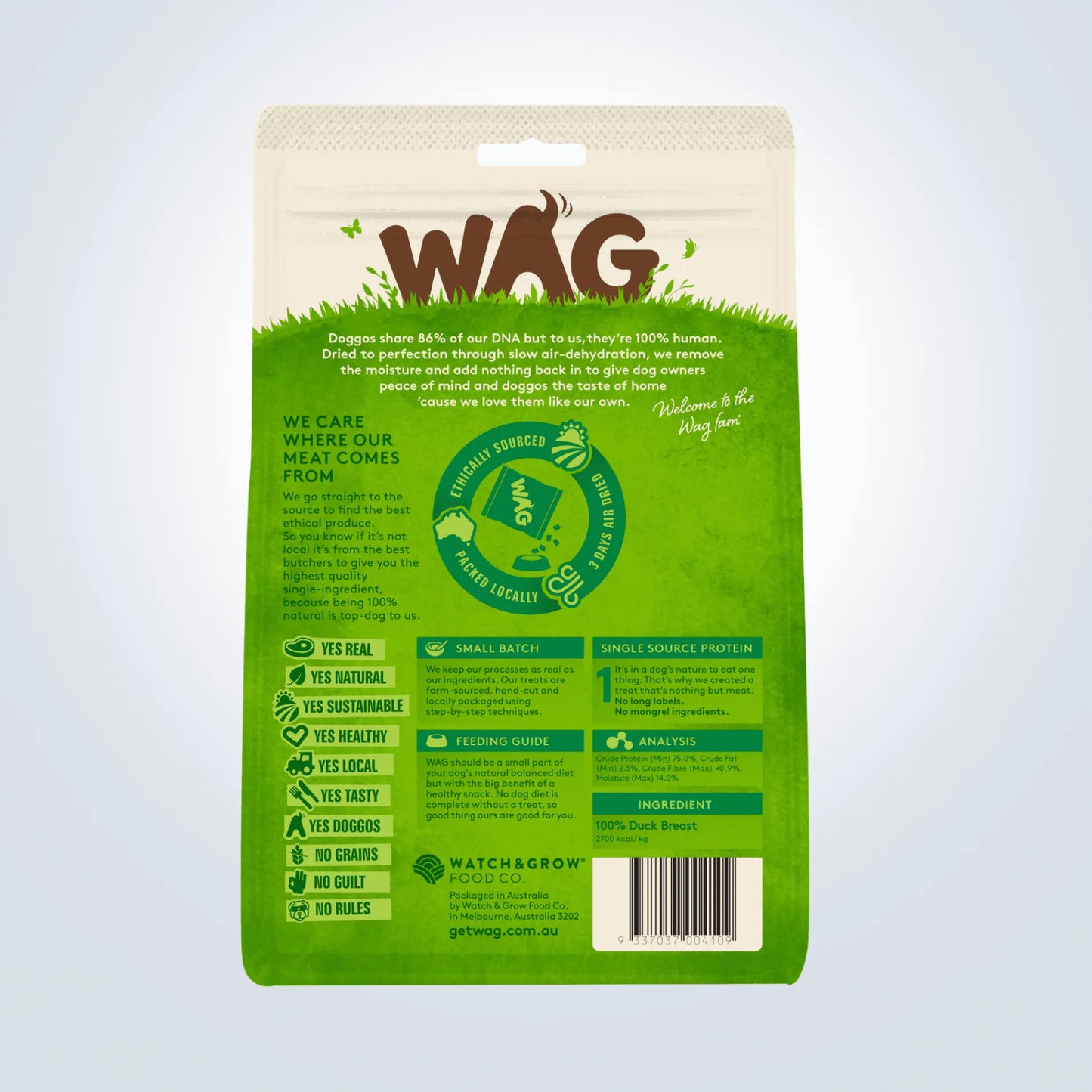 WAG duck breast dog treats
