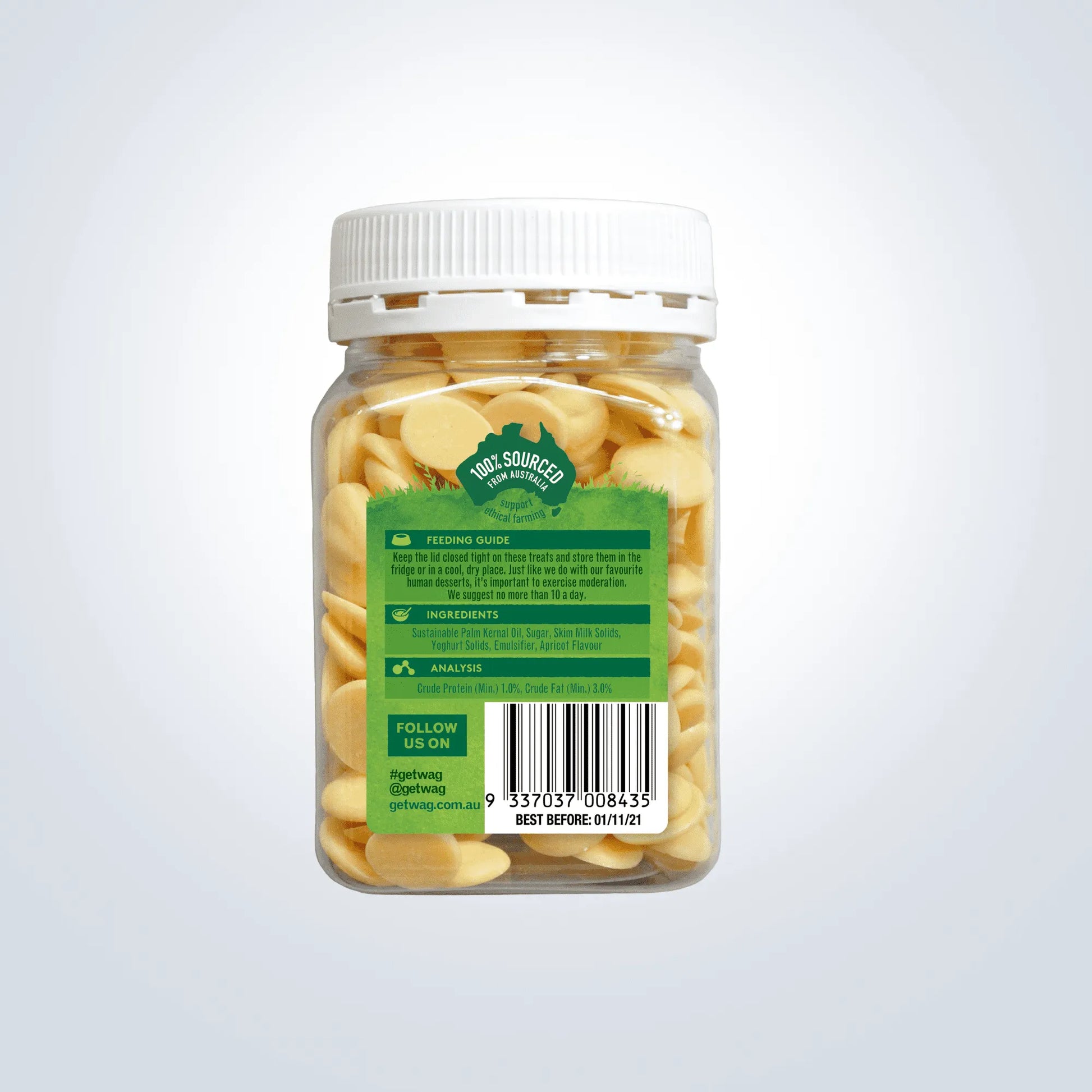 WAG Apricot Yoghurt Drops dog treats